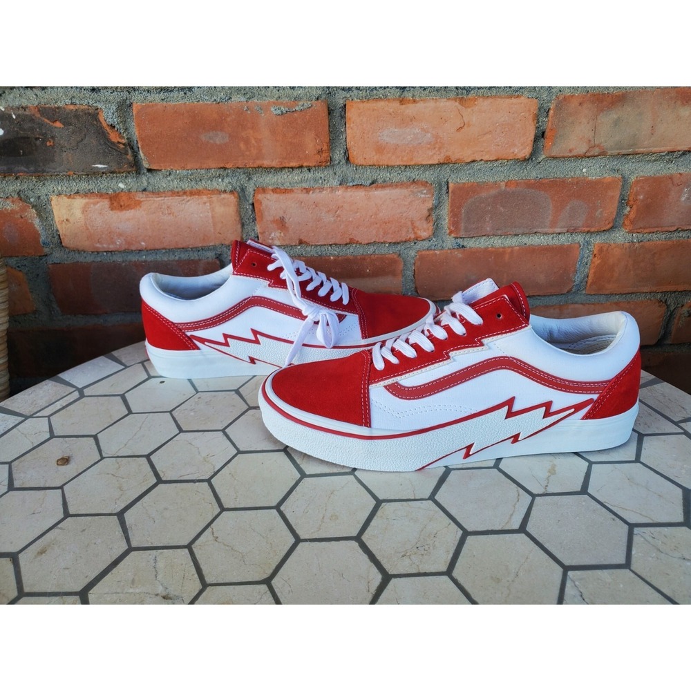Men Size 13 VANS Old Skool Bolt Red VN0009Q56RT Rare Classic Suede